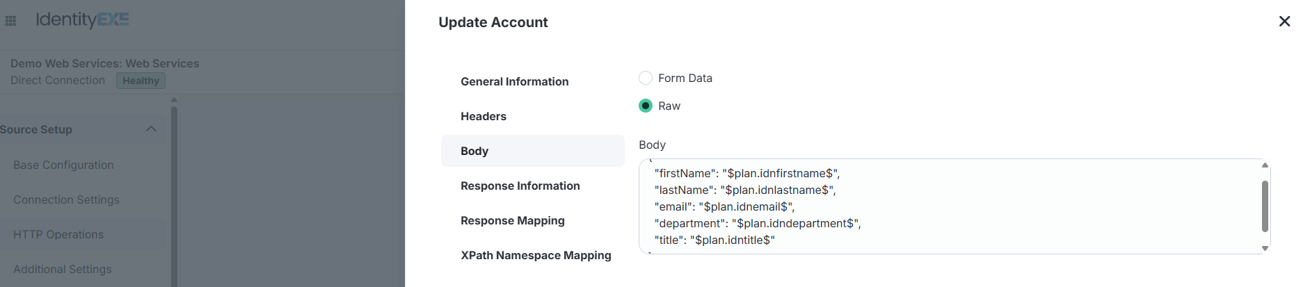 Update Policy Synthetic Schema Raw Body